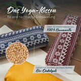 #DoYourYoga Yoga-Bolster Paravati gefüllt mit Bio-Dinkelspelz, 67x22x13 cm, Style 7 Schwarz-Weiß, nachhaltiges Yoga-Kissen aus Baumwolle.