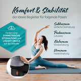 #DoYourYoga Yoga-Kissen Vishnu mit Bio-Dinkelspelz, rund 30x30x15 cm, Schwarz, für unterstützende Yoga-Posen und komfortables Sitzen.