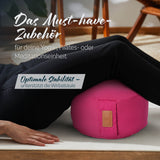 #DoYourYoga Yoga-Kissen Vishnu rund 30x30x15 cm pink, gefüllt mit Bio-Dinkelspelz, waschbar und ideal für Yoga, Pilates und Meditation.