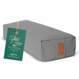 #DoYourYoga Yoga-Bolster Paravati, gefüllt mit Bio-Buchweizenschalen, Zementgrau, 67 x 22 x 13 cm, waschbarer Baumwollbezug.