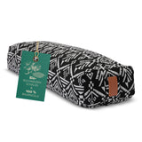 #DoYourYoga Yoga-Bolster Paravati mit Bio-Buchweizenschalen gefüllt, 67 x 22 x 13 cm, Style 7 Schwarz-Weiß, waschbarer Bezug