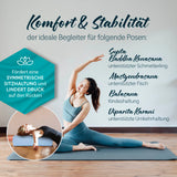 #DoYourYoga Yoga-Bolster Paravati Hellblau, gefüllt mit Bio-Buchweizenschalen, ideal für Komfort und Stabilität bei Yoga-Posen.