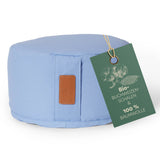 #DoYourYoga Yoga-Kissen Vishnu blau, rund 30x30x15 cm, gefüllt mit Bio-Buchweizenschalen, 100% Baumwolle, waschbarer Bezug