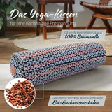 #DoYourYoga Yoga-Bolster Tarik mit Bio-Buchweizenschalen, 68x22x22 cm, nachhaltiges Yogakissen für Meditation und Entspannung.