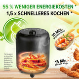 GOURMETmaxx Heißluftfritteuse 2,3 l, 9 Funktionen, 1000 W, fettarm frittieren mit 360° Rapid Air Technology und schneller Kochzeit.