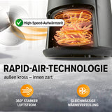 GOURMETmaxx Heißluftfritteuse 2,3 l mit 9 Funktionen, 1000 W, Rapid Air, 360° Luftstrom und gleichmäßiger Wärmeverteilung für fettarmes Frittieren.