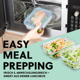 GOURMETmaxx Glas-Frischhaltedosen Klick-it 900 ml, mikrowellengeeignet, hitzebeständig, luftdichter 4-fach-Klickverschluss, BPA-frei.
