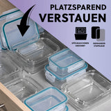 GOURMETmaxx Glas-Frischhaltedosen Klick-it - 900 ml, stapelbar, spülmaschinengeeignet, mit 4-fach-Klick-Verschluss und Dichtungsring.