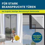 HOBERG Insektenschutzvorhang - mit XXL-Magnetbändern - 100 x 210 cm, strapazierfähig, luftdurchlässig, mit verstärktem Klettband für stark beanspruchte Türen.
