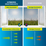 HOBERG Insektenschutzvorhang - mit XXL-Magnetbändern, luftdurchlässig und mit besserer Durchsicht als Standardgewebe.