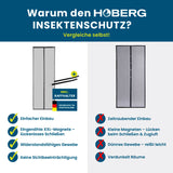 HOBERG Insektenschutzvorhang - mit XXL-Magnetbändern - 80 x 210 cm, lückenloser Schutz mit robustem Gewebe und einfacher Montage.
