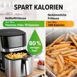 GOURMETmaxx Digitale Heißluftfritteuse mit Touchdisplay & Timerfunktion – spart bis zu 80% Fett beim Frittieren von Pommes.