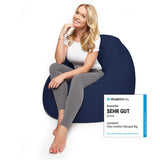 LUMALAND Flexi Comfort Sitzsack Premium Bean Bag Sitzkissen Medium Navyblau mit ergonomischem, komfortablem Design für entspannte Sitzhaltung.