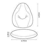 LUMALAND Flexi Comfort Sitzsack Premium Bean Bag Sitzkissen Medium 142 x 84 cm Navyblau mit Maßen und Komfortdesign.
