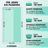 #DoYourFitness Fitnessmatte - In- & outdoor - Yoga, Gymnastik & Co. - 190 x 100 x 1 cm - Türkis mit rutschfestem, robustem Material.