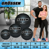 #DoYourFitness Gymnastikball inkl. Ballpumpe in Schwarz, 55 cm, vielseitig für Fitness, Pilates, Schwangerschaft und Rückenübungen.