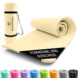 #DoYourFitness Fitnessmatte hell beige 183x61x1 cm, rutschfest, robust, leicht, mit Tragegurt, für Yoga, Gymnastik in- & outdoor.