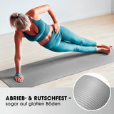 #DoYourFitness Fitnessmatte in Grau, 183x61x1 cm, rutschfest und robust für Yoga, Gymnastik und Outdoor-Training.