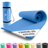 #DoYourFitness Fitnessmatte blau 183x61x1,5 cm rutschfest, robust, leicht, ideal für Yoga, Gymnastik, indoor & outdoor mit Tragegurt.