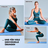 #DoYourFitness Fitnessmatte blau 183x61x1,5 cm rutschfest für Yoga, Gymnastik, Fitness, In- & Outdoor, mit praktischem Tragegurt.