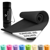 #DoYourFitness Fitnessmatte schwarz 183x61x2 cm rutschfest, robust, mobil mit Tragegurt für Yoga, Gymnastik indoor & outdoor