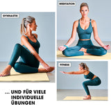 #DoYourFitness Fitnessmatte Hell Beige 183x61x1,5 cm rutschfest für Yoga, Gymnastik, Meditation & Fitness indoor und outdoor.