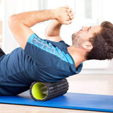 #DoYourFitness Faszienrolle Anila eckig 45x15 cm Schwarz/Rot mit Wellenstruktur für effektives Faszientraining und Selbstmassage.