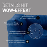 LUMALAND Sitzsack-Sofa Sessel - Kombinierbar mit dem Modularen System - 400 L - Navyblau mit abnehmbarem Bezug und extrastarken Nähten.