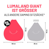 LUMALAND Sitzsack GIANT aus der Cord-Reihe, 135 x 100 cm, größer und komfortabler als herkömmliche Gaming Sitzsäcke, dunkelgrün.