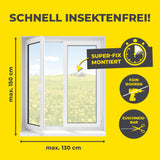 EASYmaxx Insect Protect Insektenschutzgitter mit Magnet für Fenster bis 110x130cm, schnell montiert ohne Bohren, zuschneidbar.