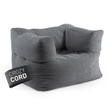 LUMALAND Modularer Sessel aus der Cord-Reihe, 96x72x70cm mit softem, waschbarem grauem Bezug und kuscheligem Design.