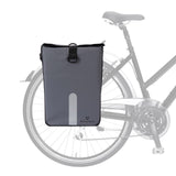 #DoYourSports Wasserdichte Fahrradtasche Roll-Top 21 L Grau, reflektierend, 3-in-1, wasserfest, passend für alle Fahrradgepäckträger.