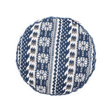 #DoYourYoga Yoga-Kissen Vishnu rund 30x30x15 cm, blau-weiß, mit Bio-Dinkelspelz gefüllt, waschbarer 100% Baumwollbezug.