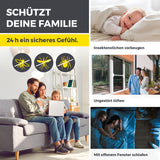 EASYmaxx Insect Protect Teleskop-Insektenschutzgitter Schwingtür schützt Familie vor Insekten mit selbstklebender Montage und integriertem Netz.