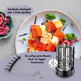 Rachs KOCHWERK Dönergrill - Schwarz mit 6 Drehspießen für saftig-zarte Fleisch-, Fisch- & Veggie-Variationen, 360°-Rotation und großflächigem Heizelement.