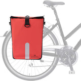#DoYourSports Wasserdichte Fahrradtasche Roll-Top 21 L Rot, 3-in-1-Tragetasche mit reflektierendem Design und Schnellverbindungssystem.