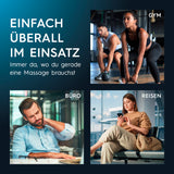 VITALmaxx Massagegerät Mini-Gun - schwarz/silber zeigt vielseitigen Einsatz im Gym, Büro und auf Reisen für schnelle Muskelentspannung.