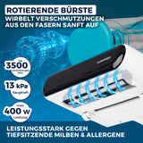 CLEANmaxx Milbensauger Rotation mit UV-C-Licht, 3500 U/min Bürste, 13 kPa Saugleistung, beseitigt tiefsitzende Milben und Allergene.