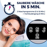 CLEANmaxx Faltbare Mini-Waschmaschine mit 9 L, 2 Programmen, leise, kompakt, Wäsche in 5 Minuten waschen und schleudern.