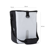 #DoYourSports Wasserdichte Fahrradtasche Roll-Top 21 L Weiß, 3-in-1, wasserfest, reflektierend, 36x40x16 cm, Schulter- und Haltegriff