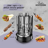 Rachs KOCHWERK Dönergrill - Schwarz mit 360°-Rotation für Döner, Gyros, Schaschlik und mehr, inkl. Fettauffangschale.