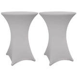 LUMALAND Stehtischhusse - Tisch Bezug - Husse - Ø 70-75 cm - Silbergrau - 2er-Set, elegante, waschbare Stehtischhussen.