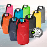 #DoYourOutdoor Dry Bag 20L in Rot, wasserfester und robuster Outdoor-Rucksack mit verstellbarem Schultergurt und Rolltop-Verschluss.