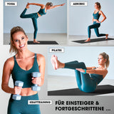 #DoYourFitness Fitnessmatte schwarz 183x61x1 cm rutschfest robust für Yoga, Gymnastik, Pilates und Krafttraining innen und außen.