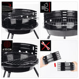 LANDMANN Rundgrill - 30 cm mit emaillierter Feuerschüssel, höhenverstellbarem Grillrost und schraubenlosem Windschutz.