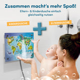 fredis Kinderdusche Welt mit bunter Motiv-Platte und zwei Duschmodi für spielerisches Duschen von Kindern und Eltern gleichzeitig
