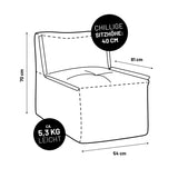 LUMALAND Modulares Mittelteil aus der Cord-Reihe, 54x81x70 cm, soft & waschbar, Senfgelb, 40 cm Sitzhöhe, leicht 5,3 kg