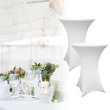 LUMALAND Stehtischhusse Ø 80-85 cm Weiß, schmutzabweisend, abwischbar, maschinenwaschbar, perfekte Passform, Premium Qualität 10er-Set