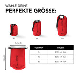Where Tomorrow Dry Bag 20L - Style 02 - Rot, robuster, wasserdichter Outdoor-Rucksack mit UV-Schutz und verstellbarem Schultergurt.