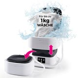 CLEANmaxx Faltbare Mini-Waschmaschine – 9 L, kompakt, leise, 2 Programme, für bis zu 1 kg Wäsche, ideal für unterwegs.